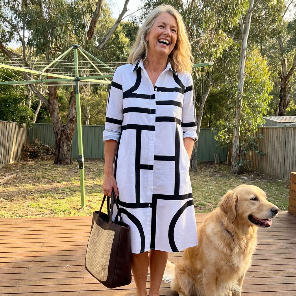 SORAYA | Geometric Everyday Midi Dress