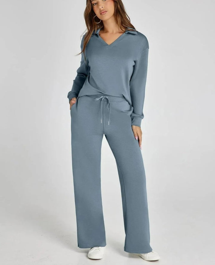 DORZA | Casual Two-Piece Set with Long Sleeves