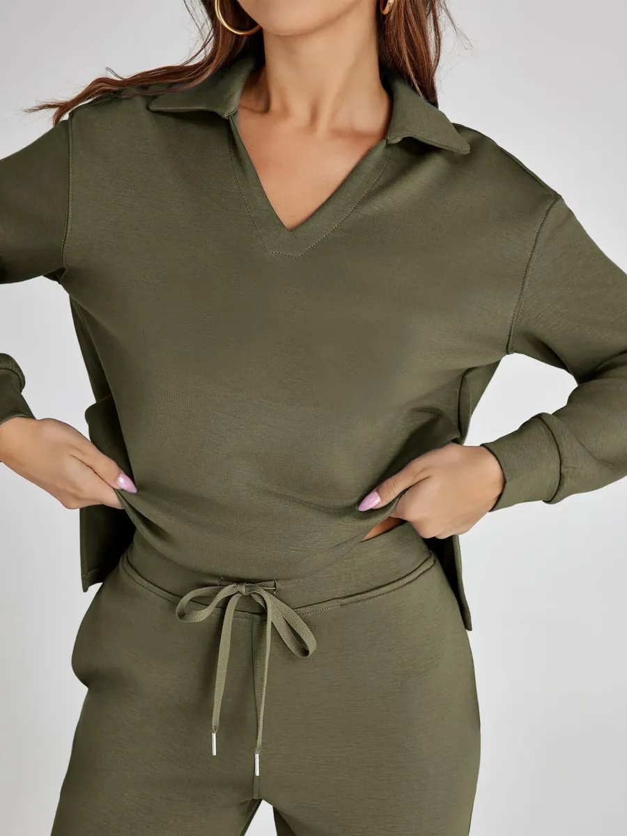 DORZA | Casual Two-Piece Set with Long Sleeves