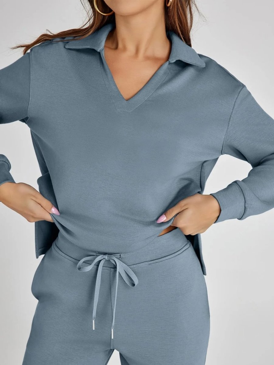 DORZA | Casual Two-Piece Set with Long Sleeves